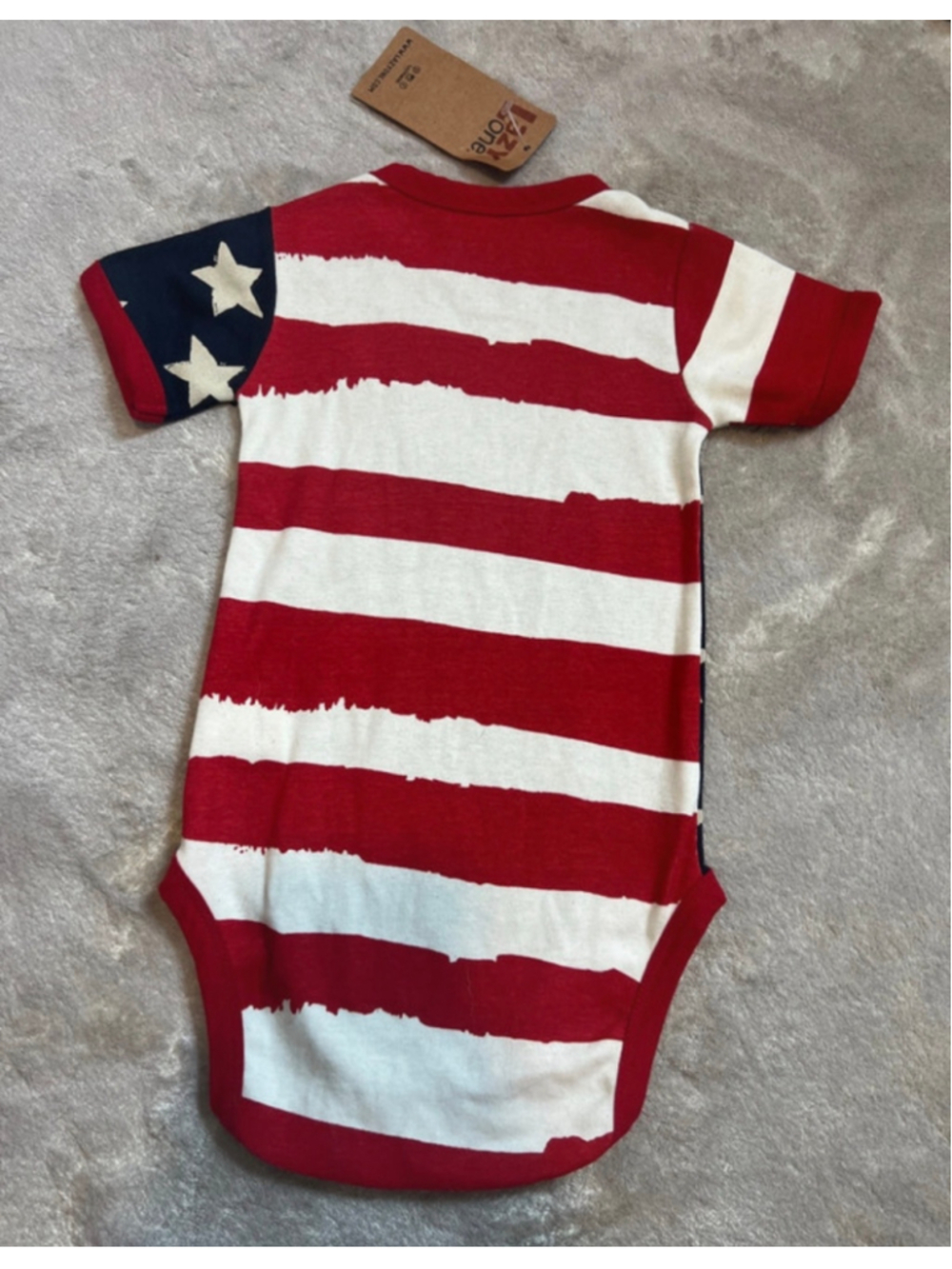 Lazy One Stars and Stripes Creeper Freedom Cotton Onesie Bodysuit size 18 months - Picture 5 of 5